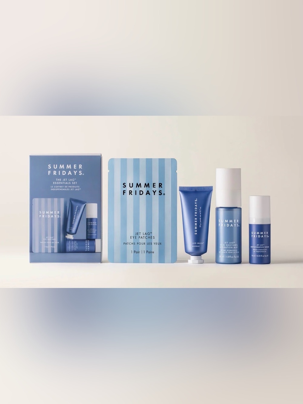 Summer Fridays Jet Lag Essentials Set
Eye patches, Hydration mist, and more